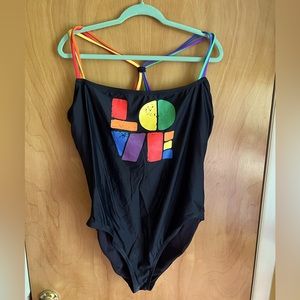One Piece PRIDE Rainbow Love Bathing Suit XXL